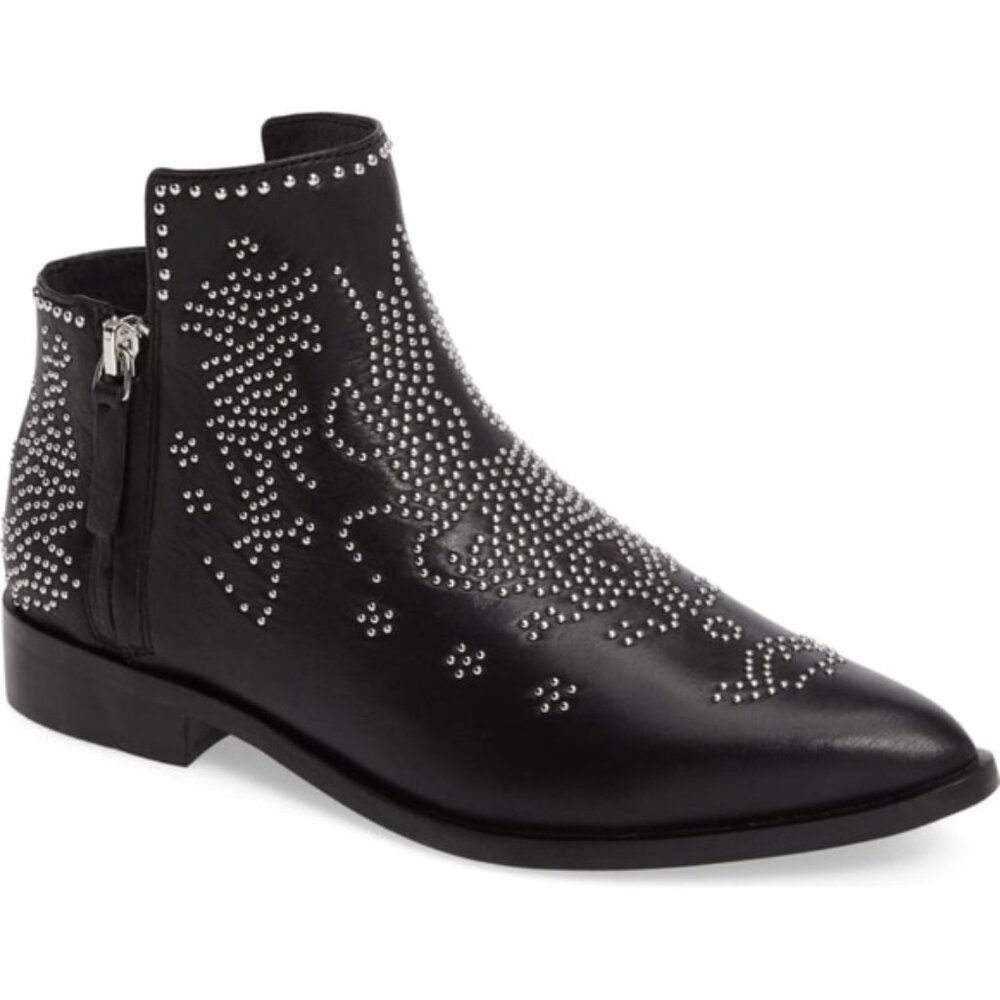 8.5 8 Genuine Leather Mercer Edit Studded CALL BACK2 Ankle Boot Flat Western